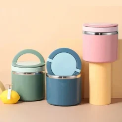 Vakuum-Suppenschüssel aus Edelstahl – tragbare, versiegelte Lunchbox mit Griff