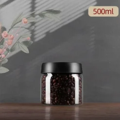 Vakuumversiegelter Kaffeebohnenbehälter aus Glas zur Frischhaltung in der Küche zu Hause