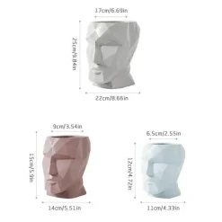 Vase mit geometrischem Gesicht – modernes nordisches Dekor