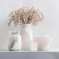 Vasen aus weißem Onyxmarmor – Elegante Wohndekor-Kollektion