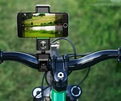 Verstellbare Fahrradleuchte und Telefonhalterung