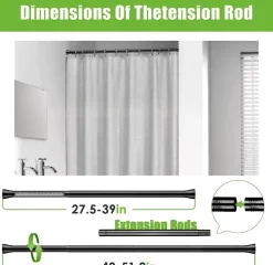 Verstellbare Gardinenstange mit Federspannung, ohne Bohren, Stange für den Schrank
