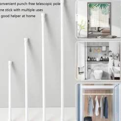 Verstellbare Gardinenstange für die Küche, ohne Bohren, mit Zugfeder, 101,6–190,5 cm