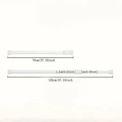 Verstellbare Gardinenstange für die Küche, ohne Bohren, mit Zugfeder, 101,6–190,5 cm