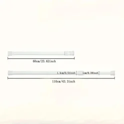 Verstellbare Gardinenstange für die Küche, ohne Bohren, mit Zugfeder, 101,6–190,5 cm