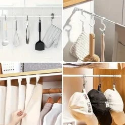 Verstellbare Gardinenstange für die Küche, ohne Bohren, mit Zugfeder, 101,6–190,5 cm