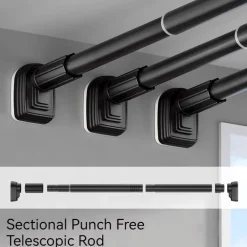 Verstellbare Gardinenstange mit Spannvorrichtung, Teleskopstange ohne Bohren