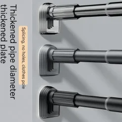 Verstellbare Gardinenstange mit Spannvorrichtung, Teleskopstange ohne Bohren