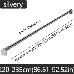 Verstellbare Gardinenstange mit Spannvorrichtung, Teleskopstange ohne Bohren