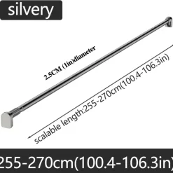 Verstellbare Gardinenstange mit Spannvorrichtung, Teleskopstange ohne Bohren