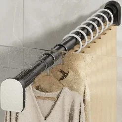 Verstellbare Gardinenstange mit Spannvorrichtung, Teleskopstange ohne Bohren