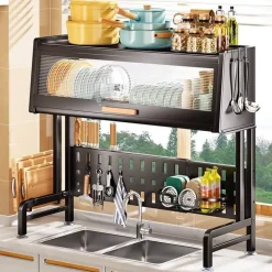 Verstellbarer Abtropfständer aus Edelstahl – eleganter Küchen-Organizer