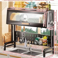 Verstellbarer Abtropfständer aus Edelstahl – eleganter Küchen-Organizer