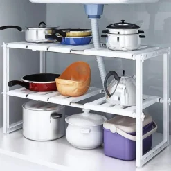 Verstellbarer doppellagiger Geschirrständer - Küchenorganizer