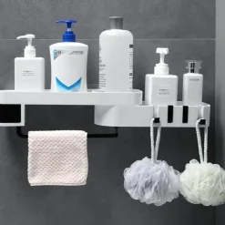 Verstellbarer, drehbarer Wandregal-Organizer – Aufbewahrungslösung für Badezimmershampoo