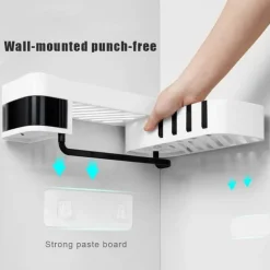 Verstellbarer, drehbarer Wandregal-Organizer – Aufbewahrungslösung für Badezimmershampoo