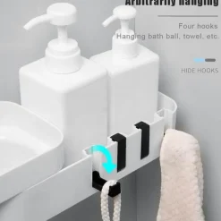 Verstellbarer, drehbarer Wandregal-Organizer – Aufbewahrungslösung für Badezimmershampoo