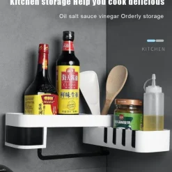 Verstellbarer, drehbarer Wandregal-Organizer – Aufbewahrungslösung für Badezimmershampoo