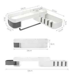 Verstellbarer, drehbarer Wandregal-Organizer – Aufbewahrungslösung für Badezimmershampoo