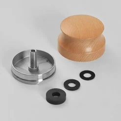Verstellbarer Espresso-Stampfer – Edelstahl mit Griff aus Buchenholz