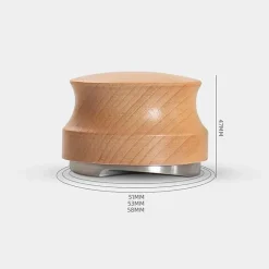 Verstellbarer Espresso-Stampfer – Edelstahl mit Griff aus Buchenholz