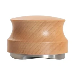 Verstellbarer Espresso-Stampfer – Edelstahl mit Griff aus Buchenholz
