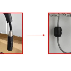 Verstellbarer goldener hoher Wasserhahn – minimalistisches Design