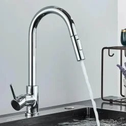 Verstellbarer goldener hoher Wasserhahn – minimalistisches Design