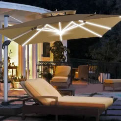 Verstellbarer LED-Terrassenschirm – Winddichtes Außendach