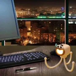 Verstellbarer Telefonhalter in Form einer Oktopuslampe – vielseitige Schreibtischleuchte und Telefonständer