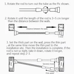 Verstellbarer Wäscheständer aus Edelstahl, Teleskopstange für den Balkon