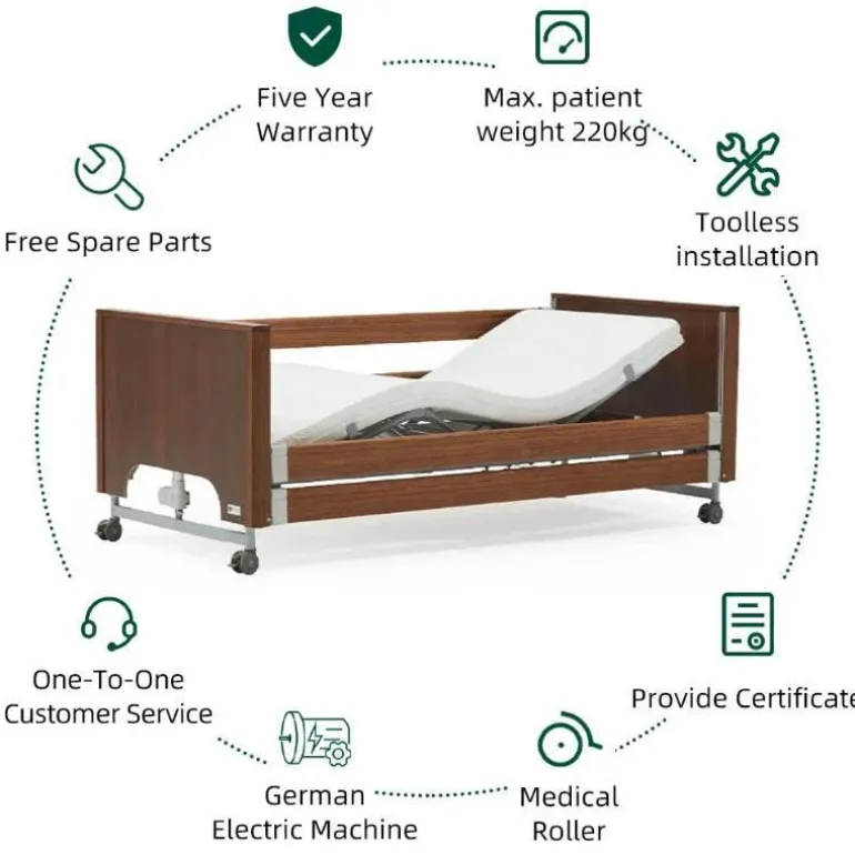 Verstellbares elektrisches Krankenhausbett – Komfortbett für die Patientenpflege