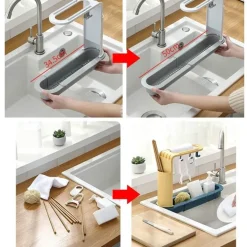 Verstellbares Küchenregal, Abtropfgestell, Organizer