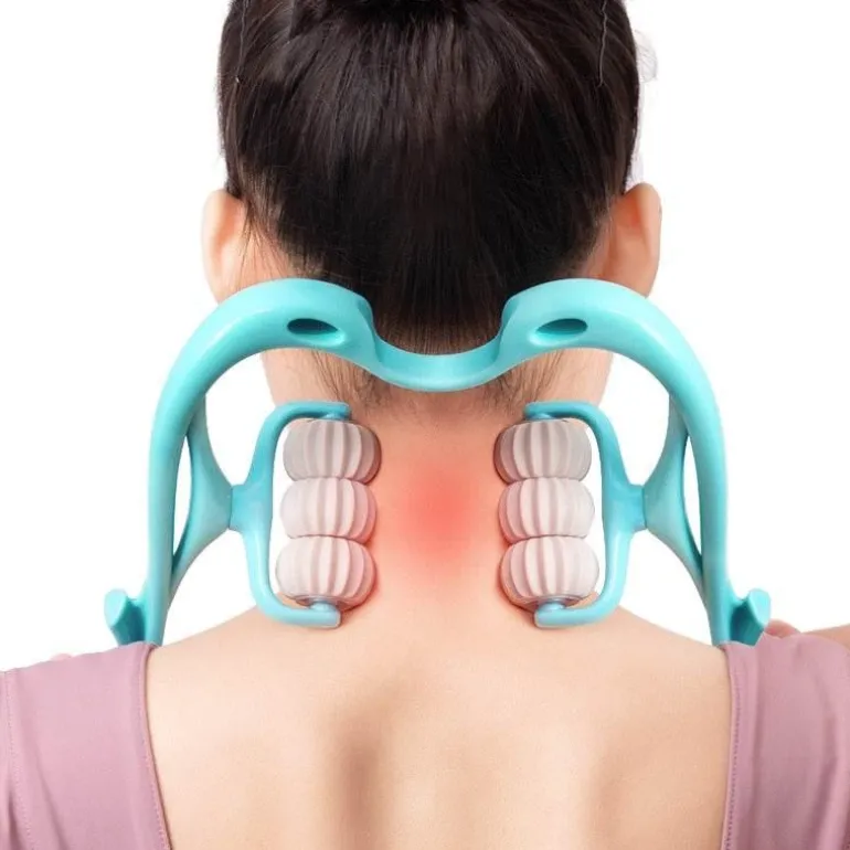 Verstellbares Nackenmassagegerät – Therapierolle mit sechs Rädern