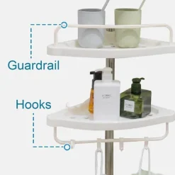 Verstellbares 5-stufiges Eckregal aus Edelstahl – Organizer