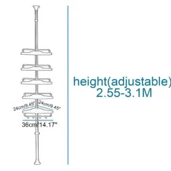 Verstellbares 5-stufiges Eckregal aus Edelstahl – Organizer