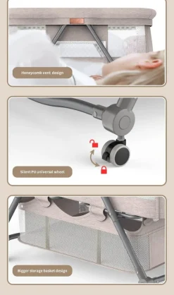 Verstellbares tragbares Babybett – faltbares minimalistisches Design