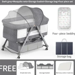 Verstellbares tragbares Babybett – faltbares minimalistisches Design