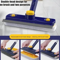 V-förmige Bodenschrubberbürste - 2-in-1 Kantenreiniger mit langem Griff