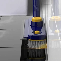 V-förmige Bodenschrubberbürste - 2-in-1 Kantenreiniger mit langem Griff