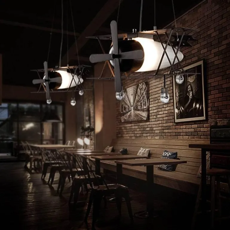 Vintage Airplane Pendant Lamp - Retro Lighting Fixture