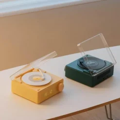 Vintage Bluetooth Plattenspieler - Retro Mini Lautsprecher