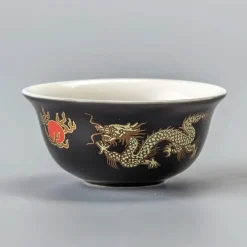 Vintage Chinesisches Goldenes Drachen Porzellan Teetassen Set - Keramikbecher