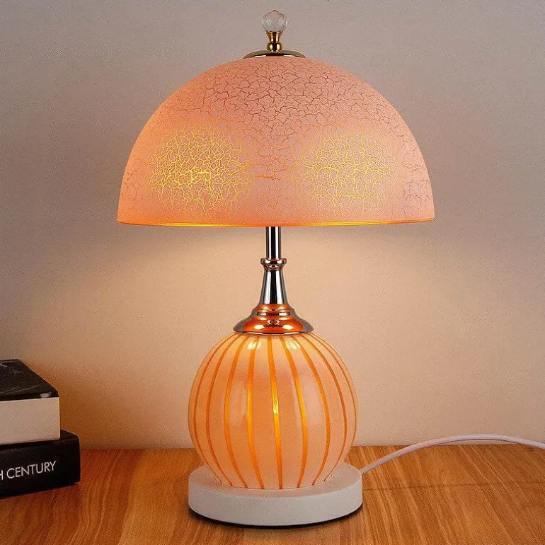 Vintage Crackle Glas Tischlampe - Retro Home Decor Beleuchtung