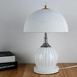 Vintage Crackle Glas Tischlampe - Retro Home Decor Beleuchtung