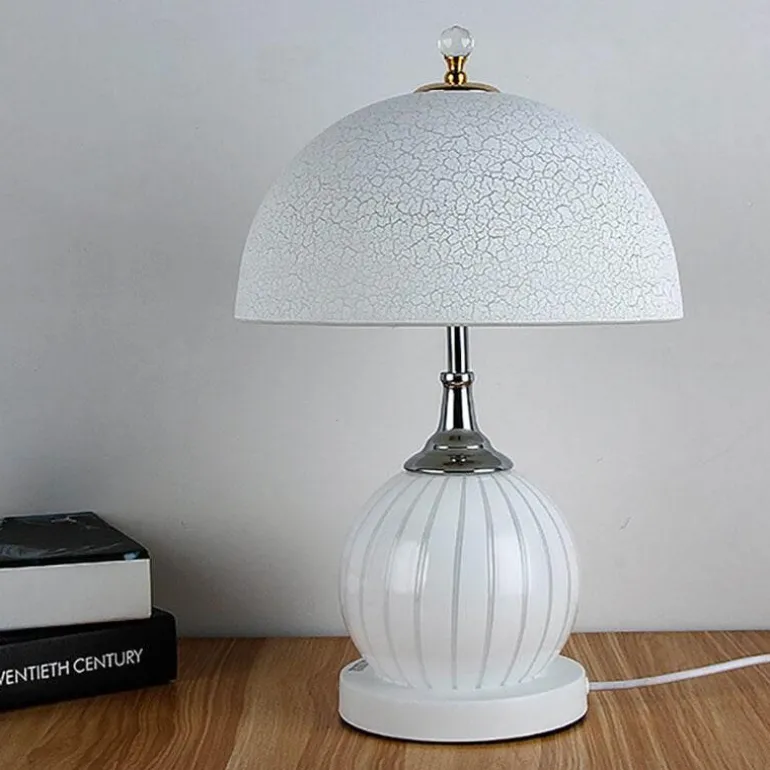 Vintage Crackle Glas Tischlampe - Retro Home Decor Beleuchtung