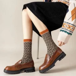 Vintage Damen Crew Socken - Retro Gemütliches Schuhwerk