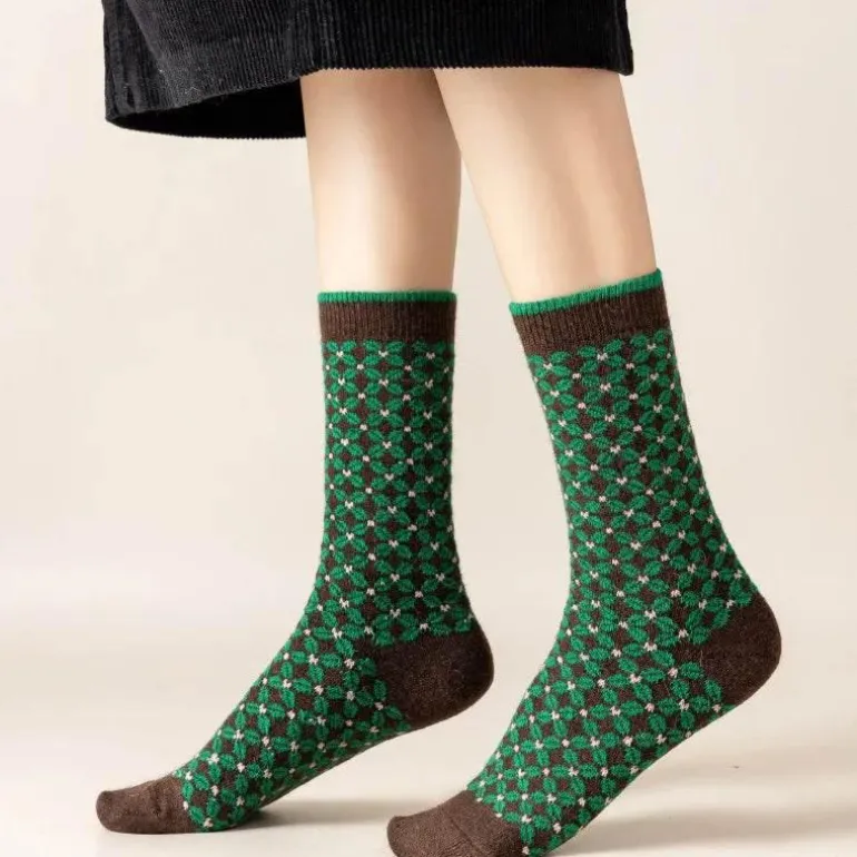 Vintage Damen Crew Socken - Retro Gemütliches Schuhwerk