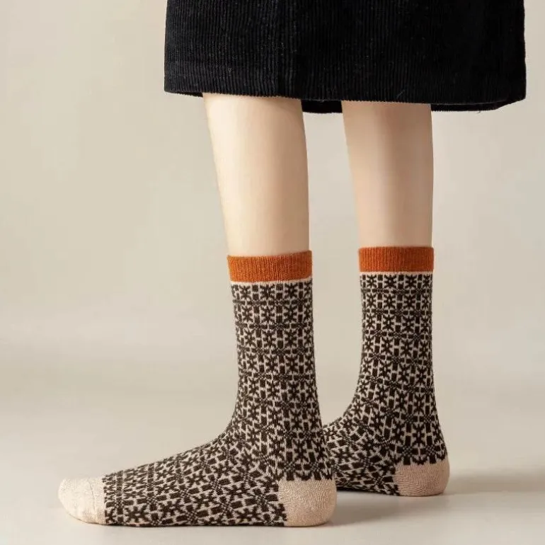 Vintage Damen Crew Socken - Retro Gemütliches Schuhwerk