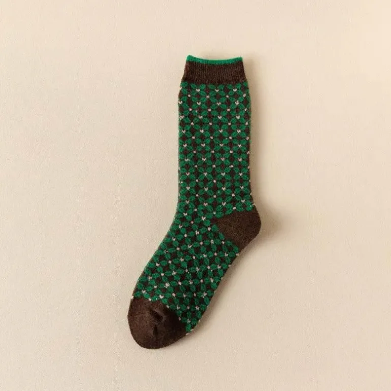 Vintage Damen Crew Socken - Retro Gemütliches Schuhwerk